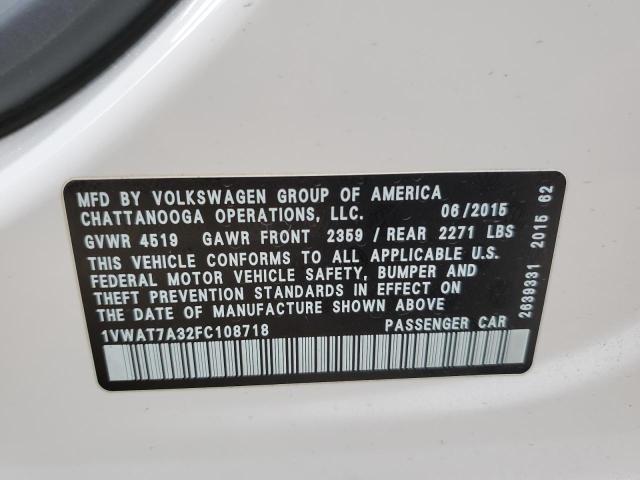 1VWAT7A32FC108718 Volkswagen PASSAT S
