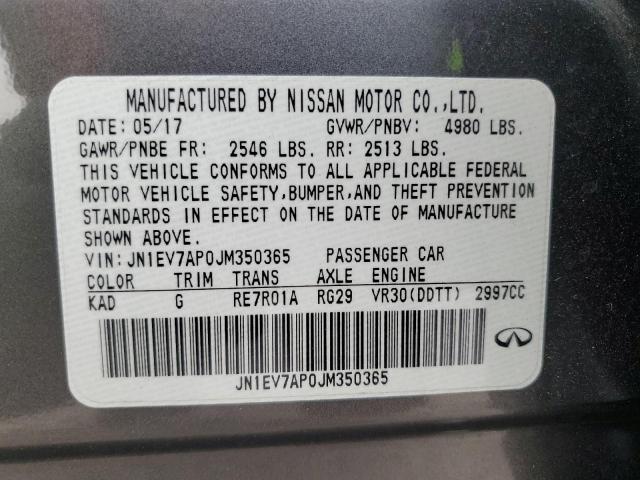 JN1EV7AP0JM350365 Infiniti Q50 LUXE