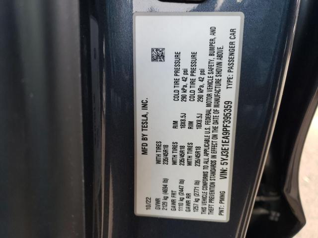 5YJ3E1EA9PF395359 Tesla MODEL 3