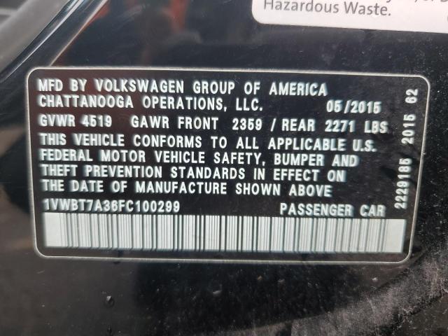 1VWBT7A36FC100299 Volkswagen PASSAT SE