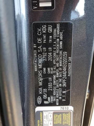 3KPF24AD4KE020159 KIA FORTE FE