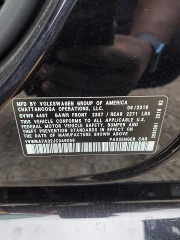 1VWBA7A32JC046059 Volkswagen PASSAT SE