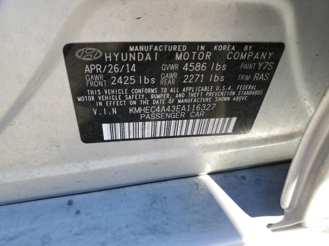 KMHEC4A43EA116327 Hyundai SONATA HYBRID