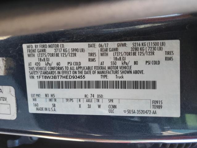 1FT8W3BT7HED93455 Ford F350 Super Duty