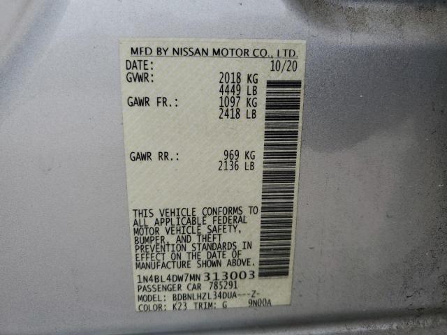 1N4BL4DW7MN313003 Nissan ALTIMA SV