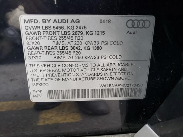 WA1BNAFY6J2170490 Audi Q5 Premium Plus