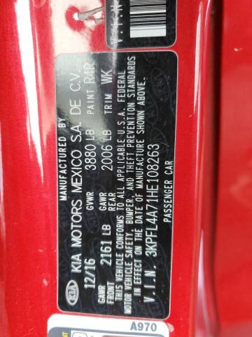 3KPFL4A71HE108263 KIA FORTE LX