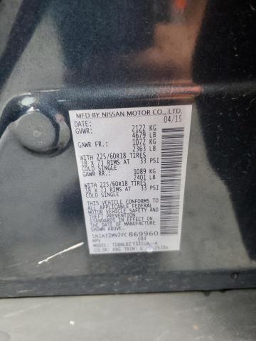 5N1AT2MV2FC869960 Nissan ROGUE S