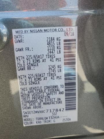 5N1ET2MVXKC717842 Nissan Rogue Sv Hybrid