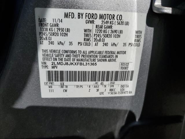 2LMDJ8JKXFBL31365 Lincoln MKX