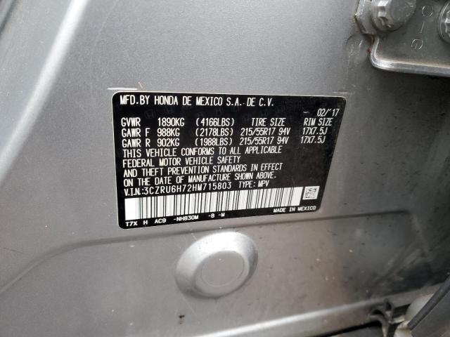3CZRU6H72HM715803 Honda Hr-v Exl