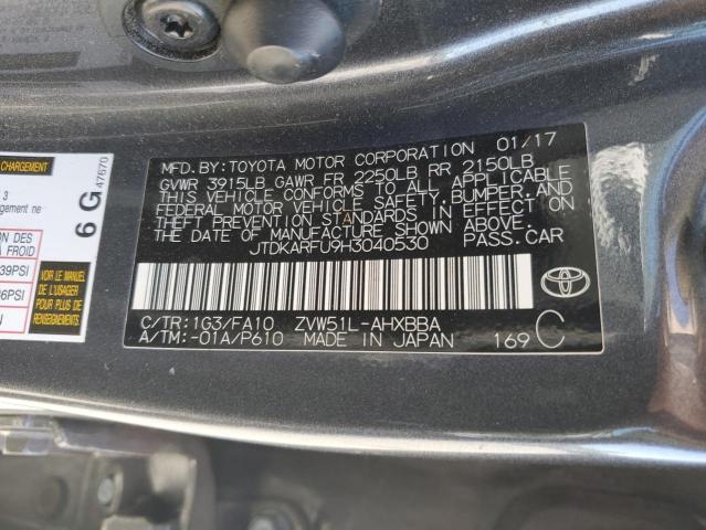 JTDKARFU9H3040530 Toyota Prius