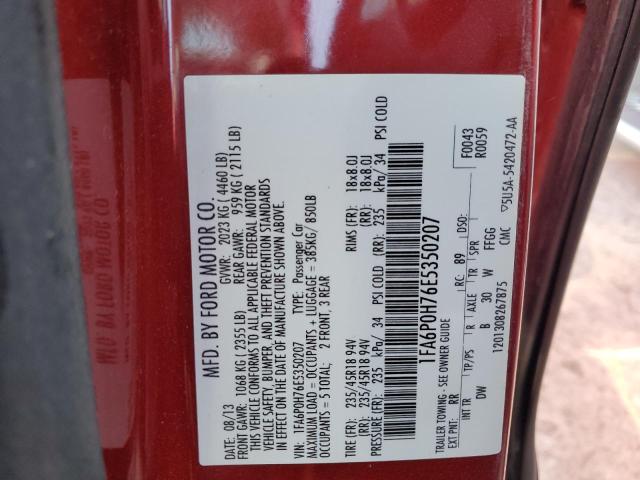 1FA6P0H76E5350207 Ford FUSION SE