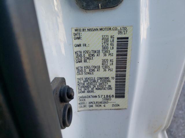 1N6AA1R7XHN571868 Nissan TITAN S