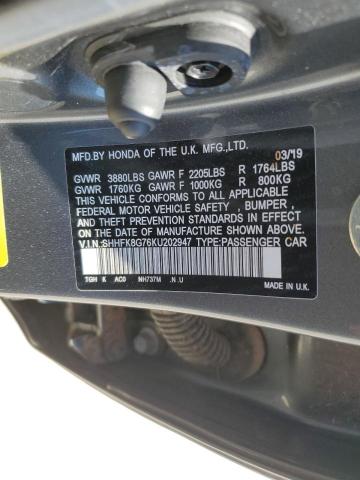 SHHFK8G76KU202947 Honda Civic Type-r Touring