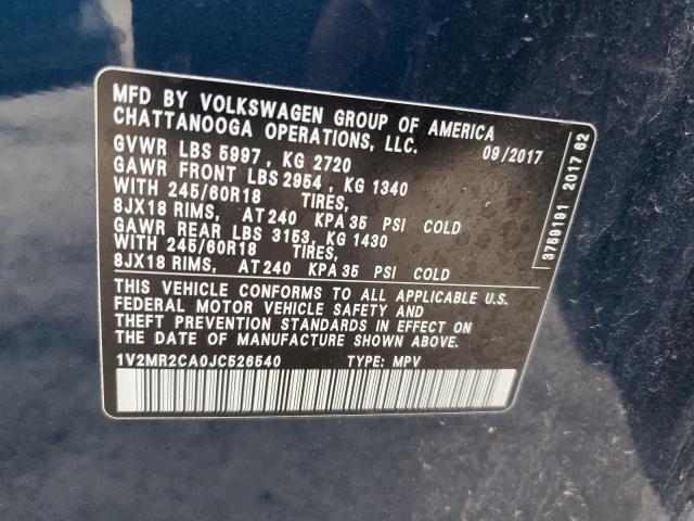 1V2MR2CA0JC526540 Volkswagen ATLAS SEL