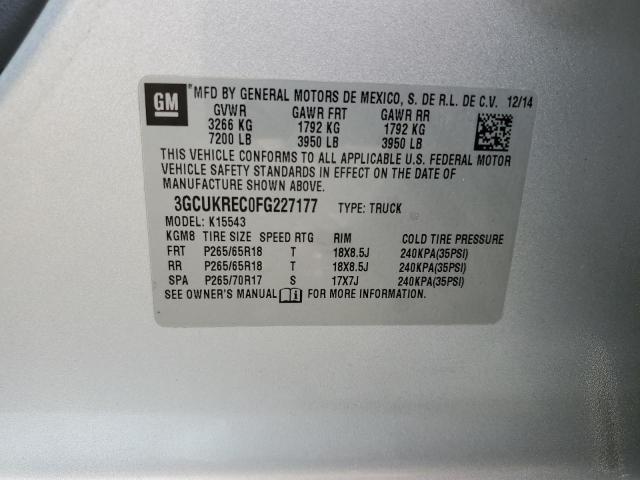 3GCUKREC0FG227177 Chevrolet Silverado K1500 Lt