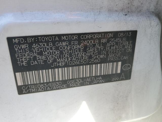 JTHBF1D26E5012560 Lexus IS 250