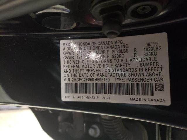 2HGFC2F85KH595180 Honda Civic Sport