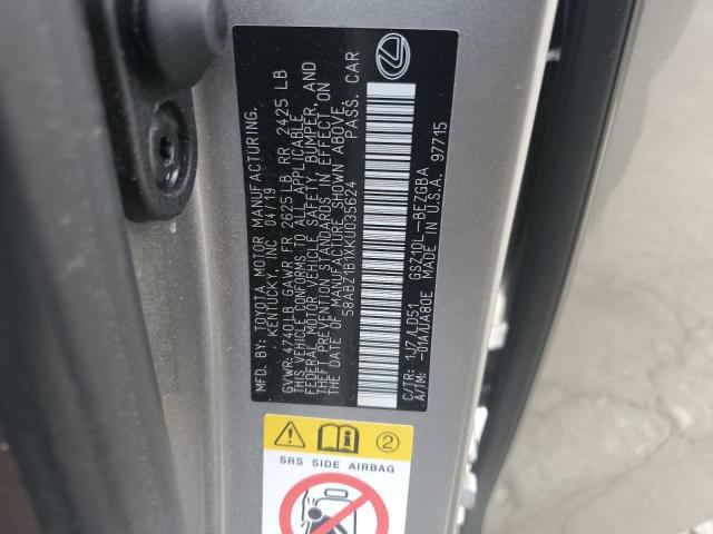 58ABZ1B1XKU035624 Lexus ES 350