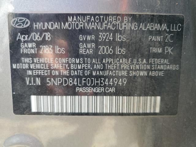 5NPD84LF0JH344949 Hyundai ELANTRA SEL