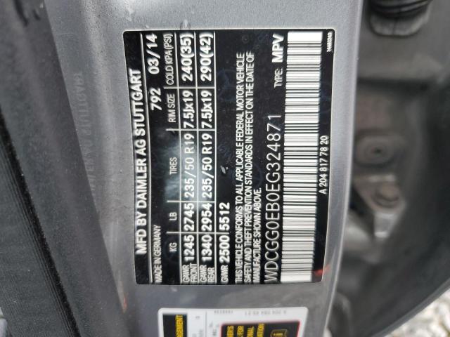 WDCGG0EB0EG324871 Mercedes-Benz Glk 250 Bluetec