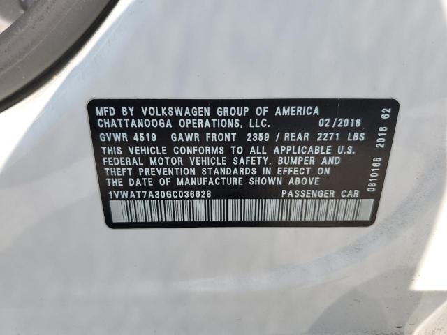 1VWAT7A30GC036628 Volkswagen PASSAT S