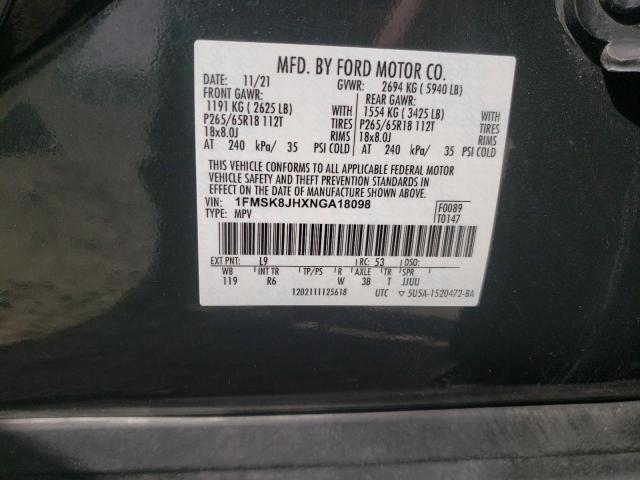 1FMSK8JHXNGA18098 Ford Explorer Timberline