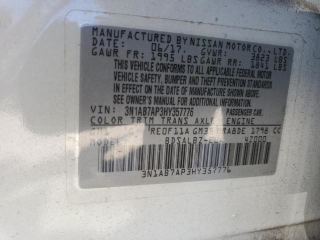 3N1AB7AP3HY357776 Nissan SENTRA S