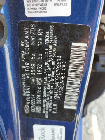 KMHCT5AE8FU203694 Hyundai ACCENT GS