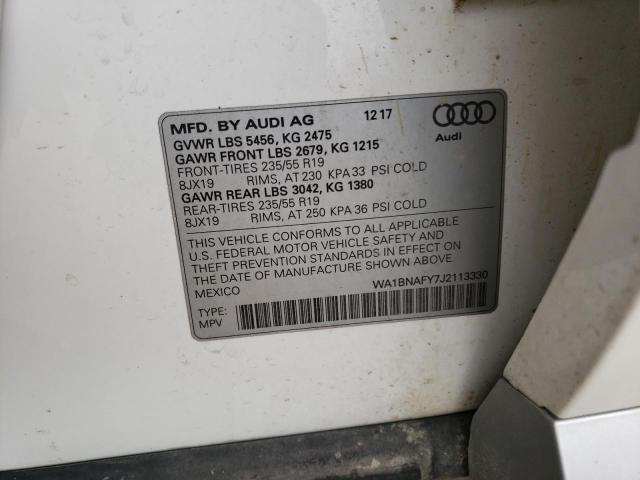 WA1BNAFY7J2113330 Audi Q5 Premium Plus