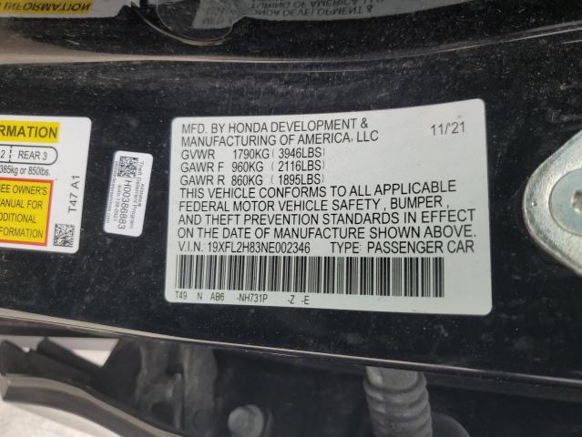 19XFL2H83NE002346 Honda Civic Sport