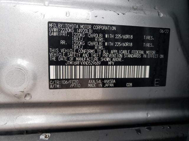 JTM16RFVXND529689 Toyota RAV4 SE