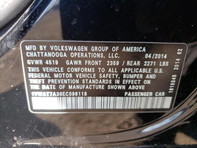 1VWAT7A36EC096118 Volkswagen PASSAT S