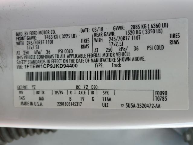 1FTEW1CP9JKD94400 Ford F150 Supercrew