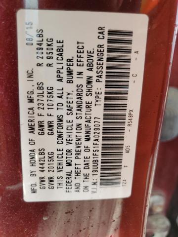 19UUB1F51FA029077 Acura TLX TECH