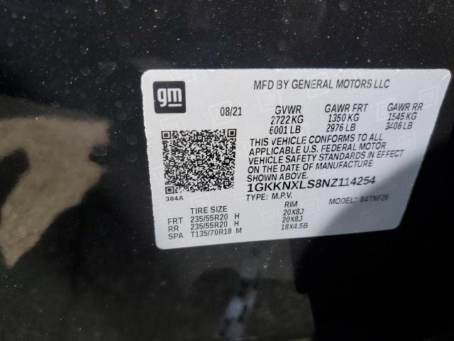 1GKKNXLS8NZ114254 GMC Acadia Denali