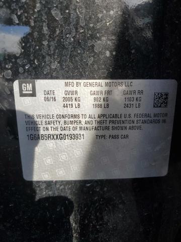 1G6AB5RXXG0193931 Cadillac ATS LUXURY