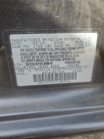 3N1CN7AP4FL809616 Nissan VERSA S