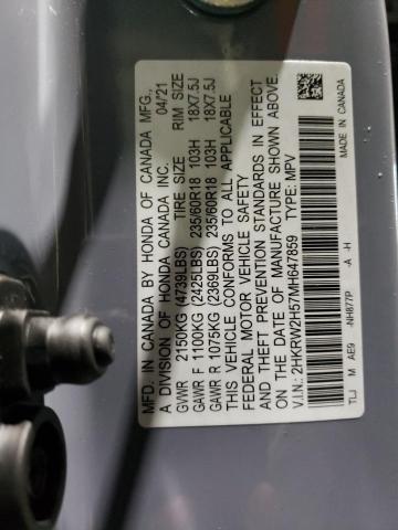 2HKRW2H57MH647859 Honda CR-V EX