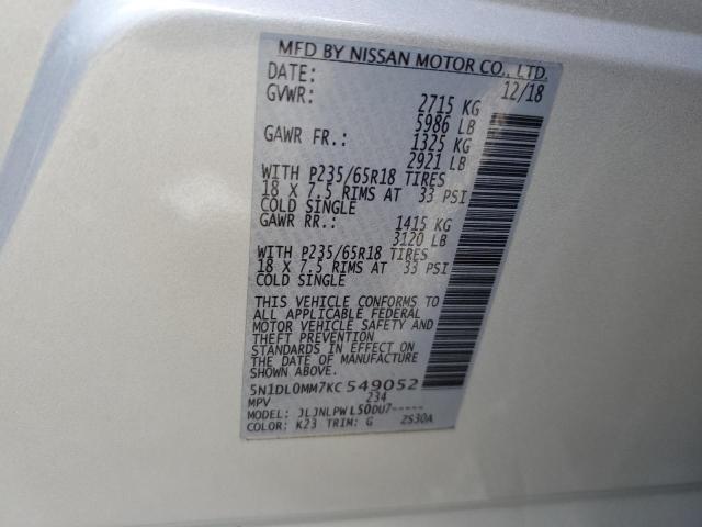 5N1DL0MM7KC549052 Infiniti QX60 LUXE