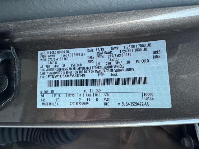 1FTEW1E5XKFA48149 Ford F150 Supercrew