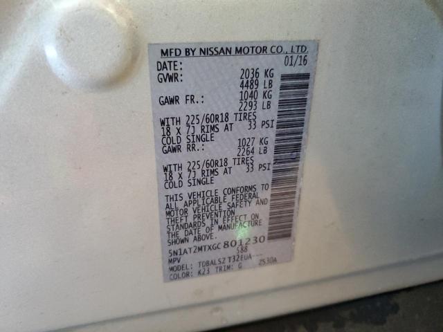 5N1AT2MTXGC801230 Nissan ROGUE S