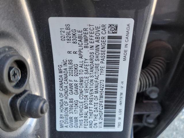 2HGFC2F87MH542273 Honda Civic Sport