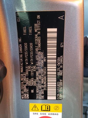 2T2BZMCA0KC190543 Lexus Rx 350 Base