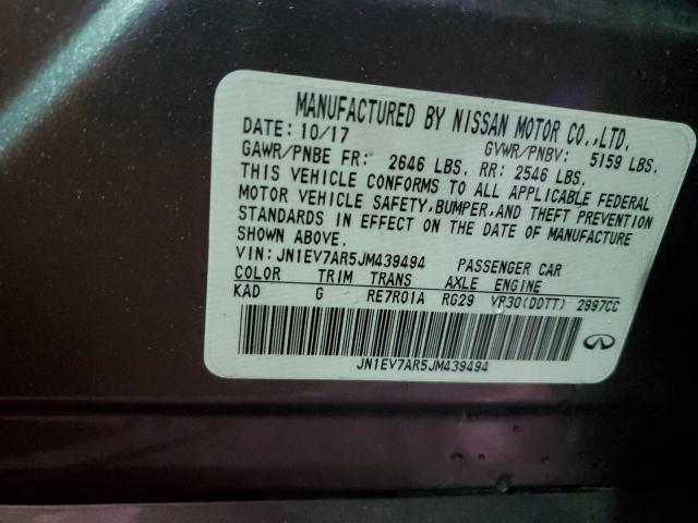JN1EV7AR5JM439494 Infiniti Q50 LUXE