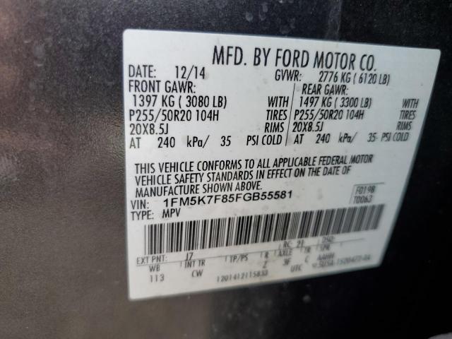 1FM5K7F85FGB55581 Ford Explorer Limited