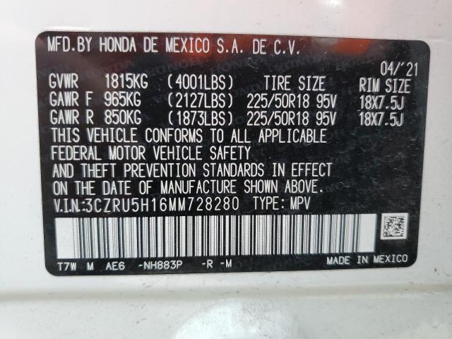 3CZRU5H16MM728280 Honda HR-V SPORT