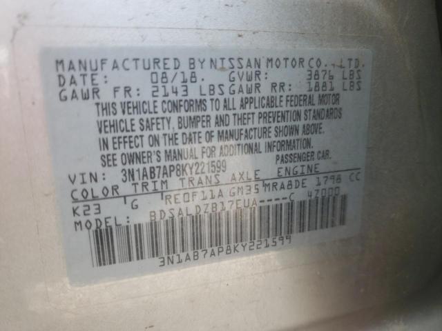 3N1AB7AP8KY221599 Nissan SENTRA S