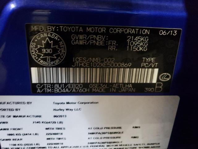 JTHCE1D2XE5000869 Lexus IS 350